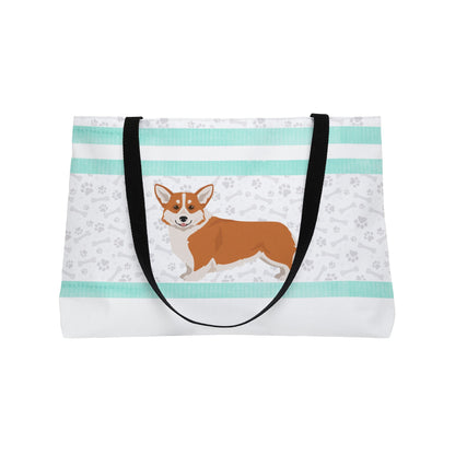 Light Blue Corgi Weekender Bag