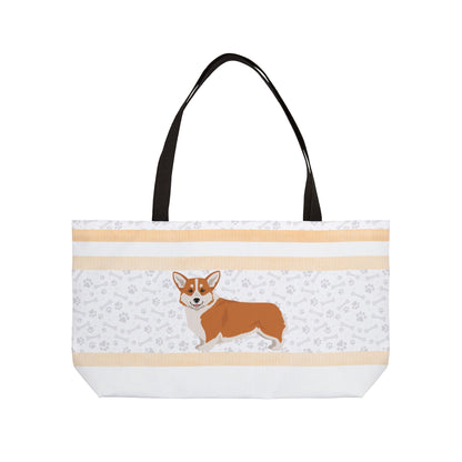 Coral Corgi Weekender Bag