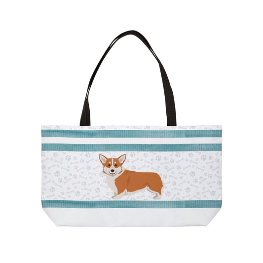 Teal Corgi Weekender Bag