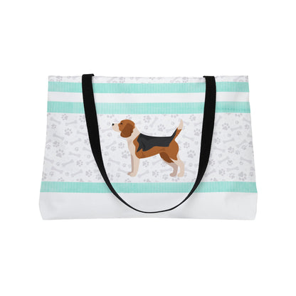 Pale Blue Stripe Beagle Weekender Bag