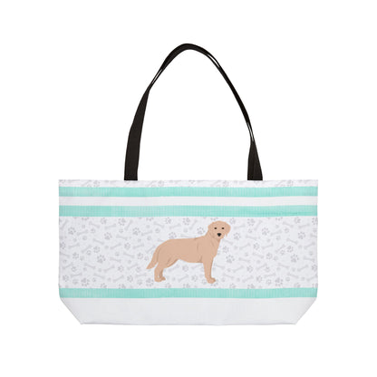 Light Blue Colored Yellow Lab Weekender Tote Bag