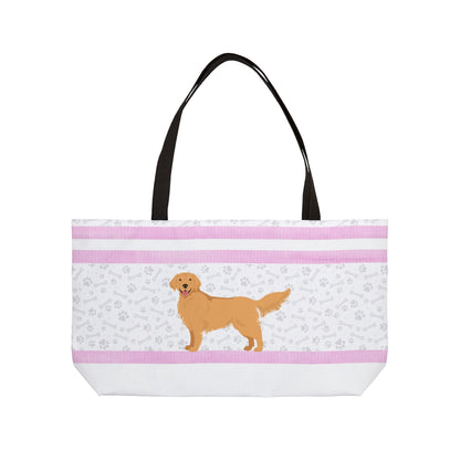 Pink Golden Retriever Weekender Bag