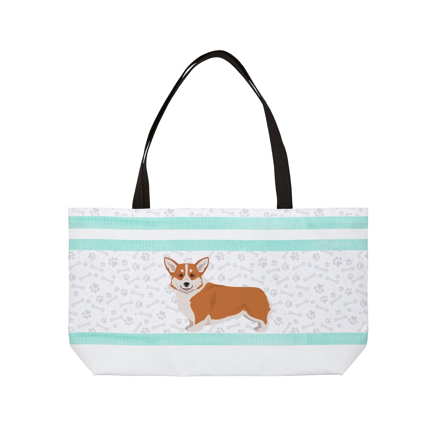 Light Blue Corgi Weekender Bag