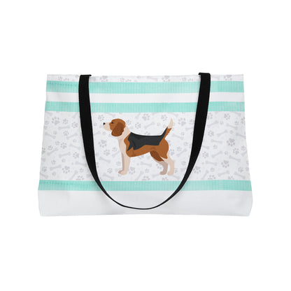 Pale Blue Stripe Beagle Weekender Bag