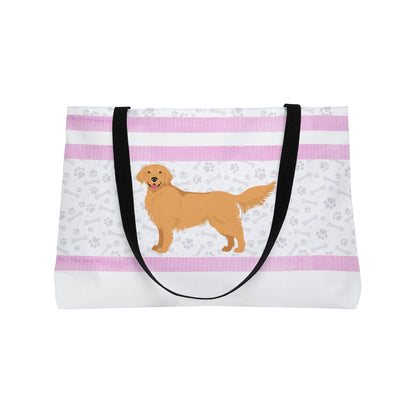 Pink Golden Retriever Weekender Bag