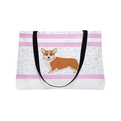 Pink Corgi Weekender Bag