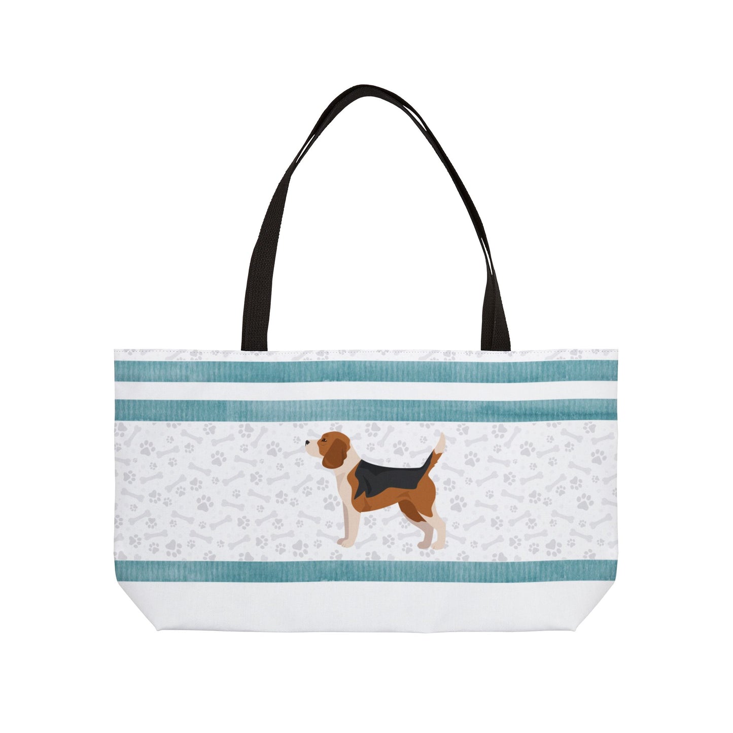 Teal Stripe Beagle Weekender Bag