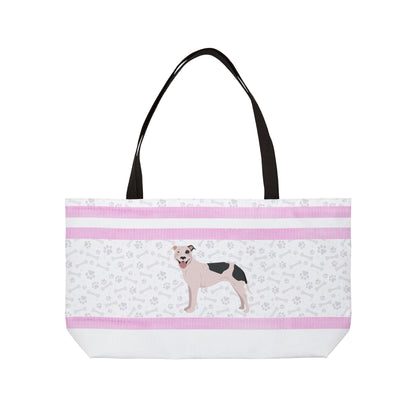 Pink Stripe Pitt Bull Weekender Bag