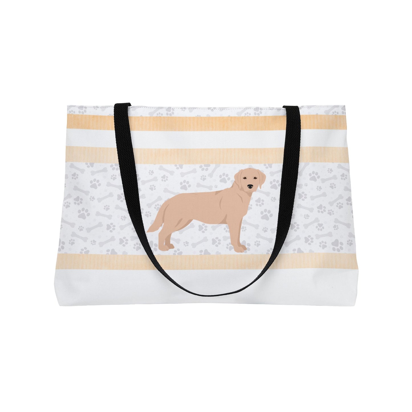 Coral Stripe Yellow Lab Weekender Tote Bag