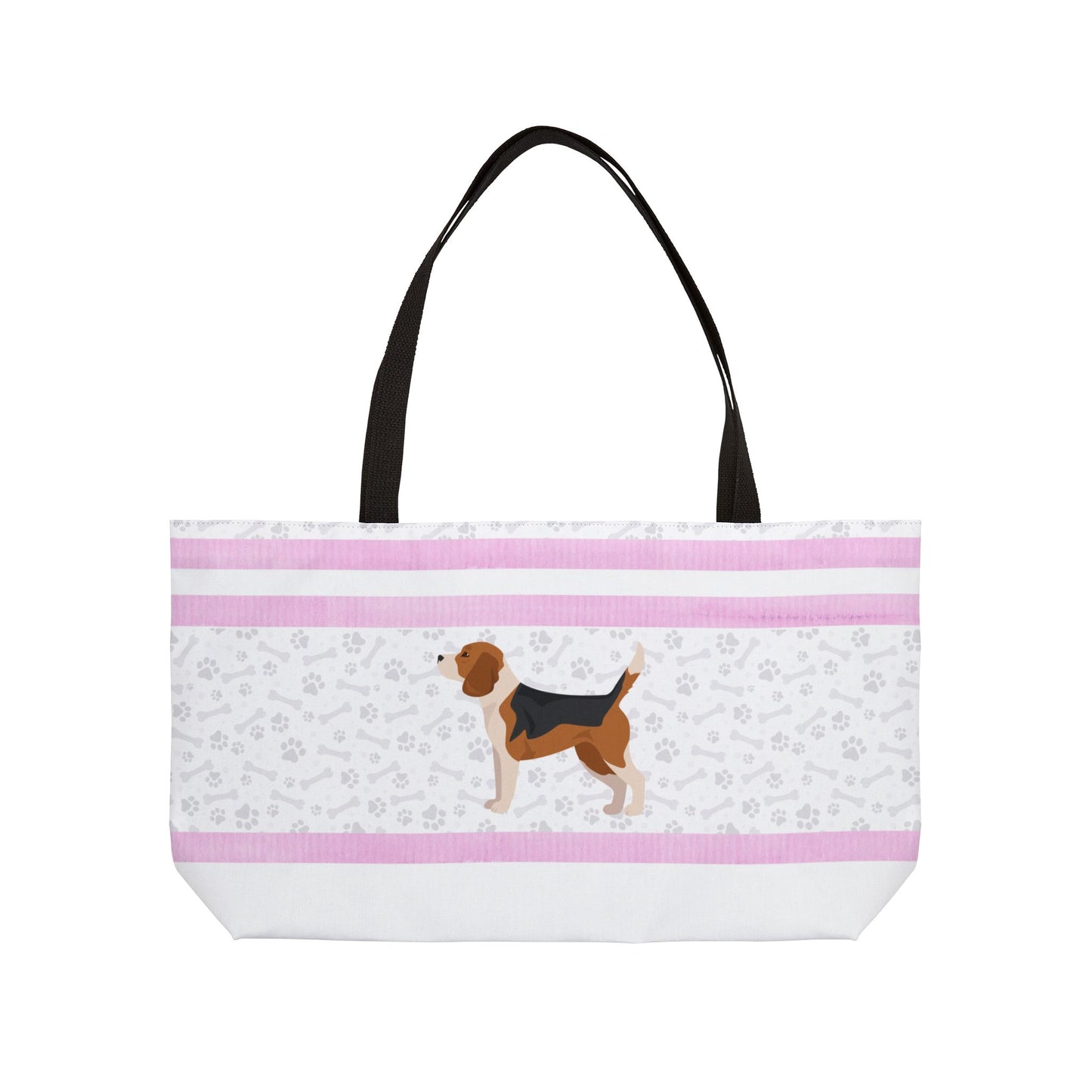 Pink Stripe Beagle Weekender Bag