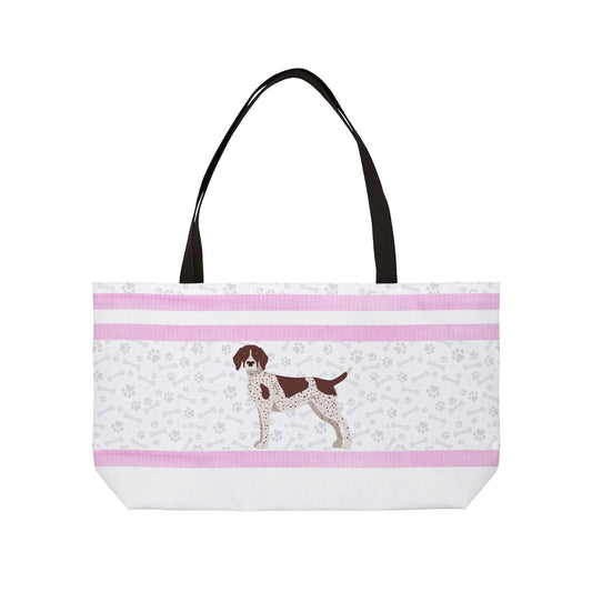 Pink German Short Haired Pointer Weekender Bag