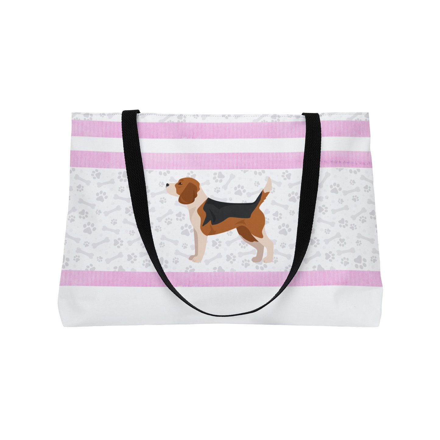 Pink Stripe Beagle Weekender Bag