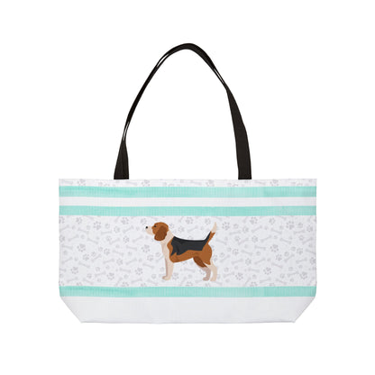 Pale Blue Stripe Beagle Weekender Bag