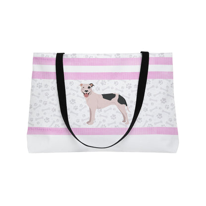 Pink Stripe Pitt Bull Weekender Bag