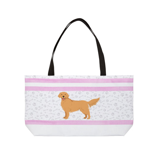 Pink Golden Retriever Weekender Bag